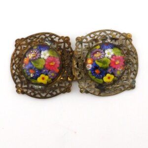 Vintage Two Piece Floral Belt Buckle